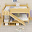 Lit superposé double en bois avec glissière et tablettes de rangement-129579843