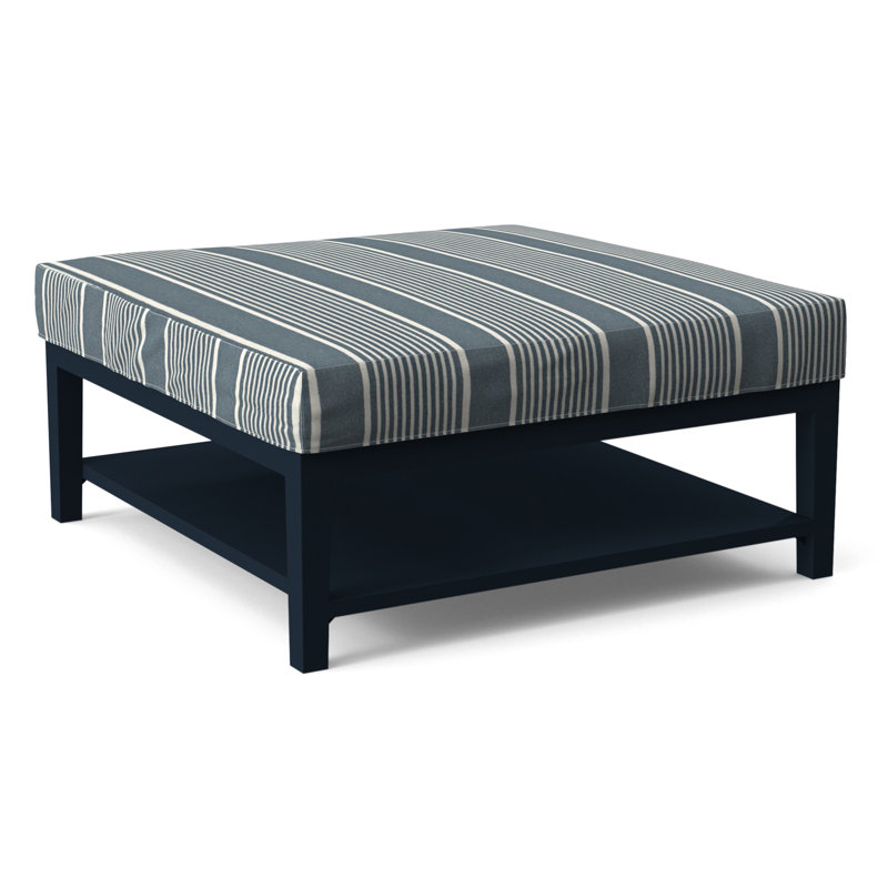 Hammond Square Ottoman, Gray Sugar Performance; 0863-84, Navy Finish