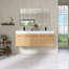 Ensemble de meuble-lavabo mural 60 po avec double lavabo en résine, portes à fermeture douce, chêne clair