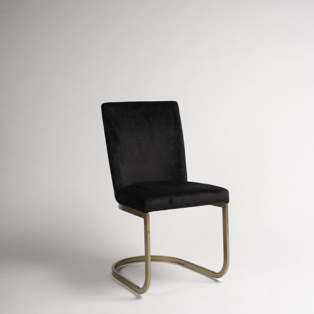 Aurelus 48cm H Tufted Upholstered Cantilever Chair in Black