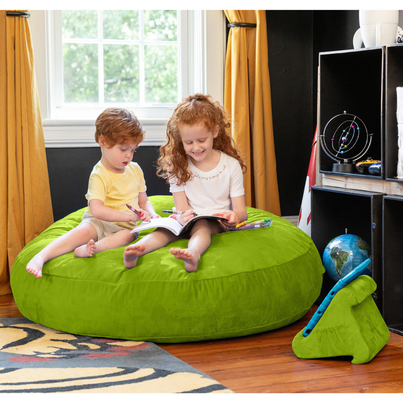 4 pi Fauteuil à billes et coussin anti-chute Cocoon Kids - Microsuède, Micro suède limette