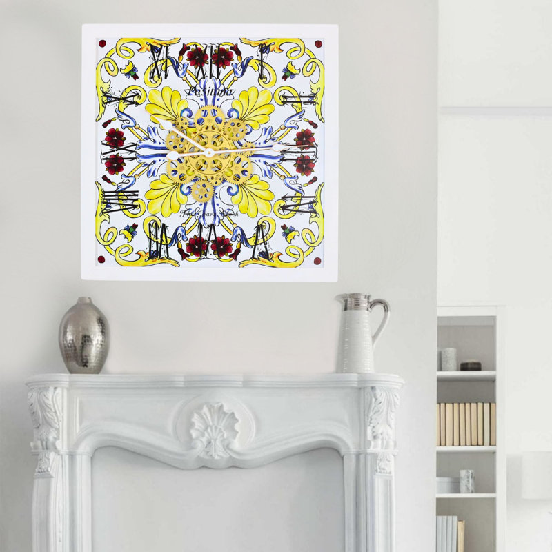 Horloge murale en bois massif, Brun
