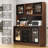 63" W Stand Alone Wood Kitchen Pantry with Microwave Stand and adjustable Shelf, kitchen pantry cabinet with Spacious Countertops and 3 Drawers, food pantry with Wine Rack outlet, and hooks  for Food Storage-1432796713