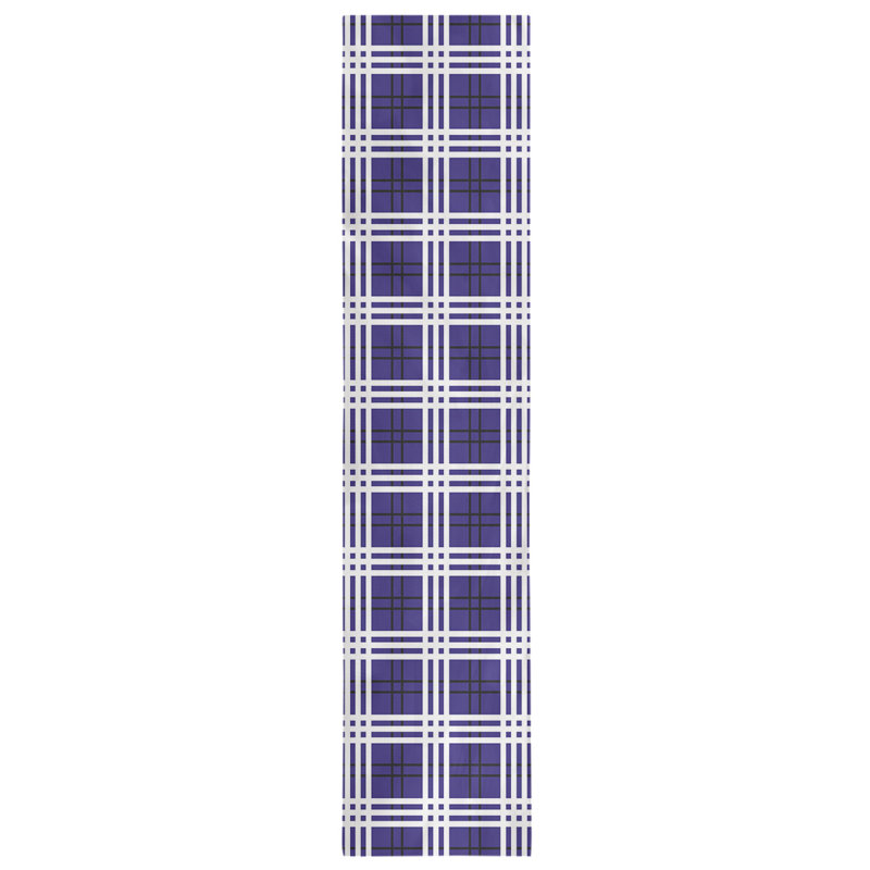 Paid Polyester Table Runner, 90" L x 16" W, Purple/Black/White
