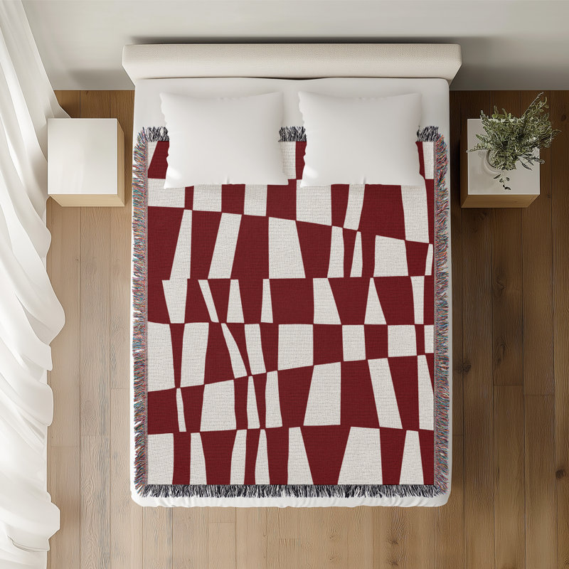 Jeté en coton Colette, 50 x 70, Rouge