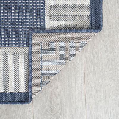 Garrettsville Striped Solid Color Flatweave Indoor / Outdoor Area Rug