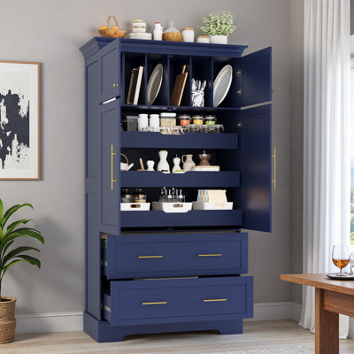Kitchen Pantry With 2 Cabinets And Drawers
