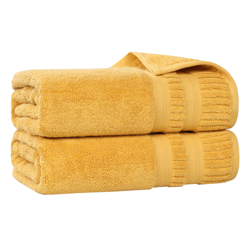 Ensemble de serviettes en coton doux à densité moyenne Venice Zero Twist, Gold, Bath Sheets - 2 Pack