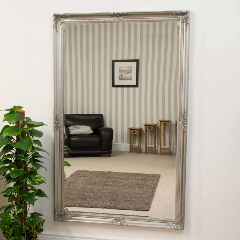 Wyndemere Wood Flat Mirror, Silver