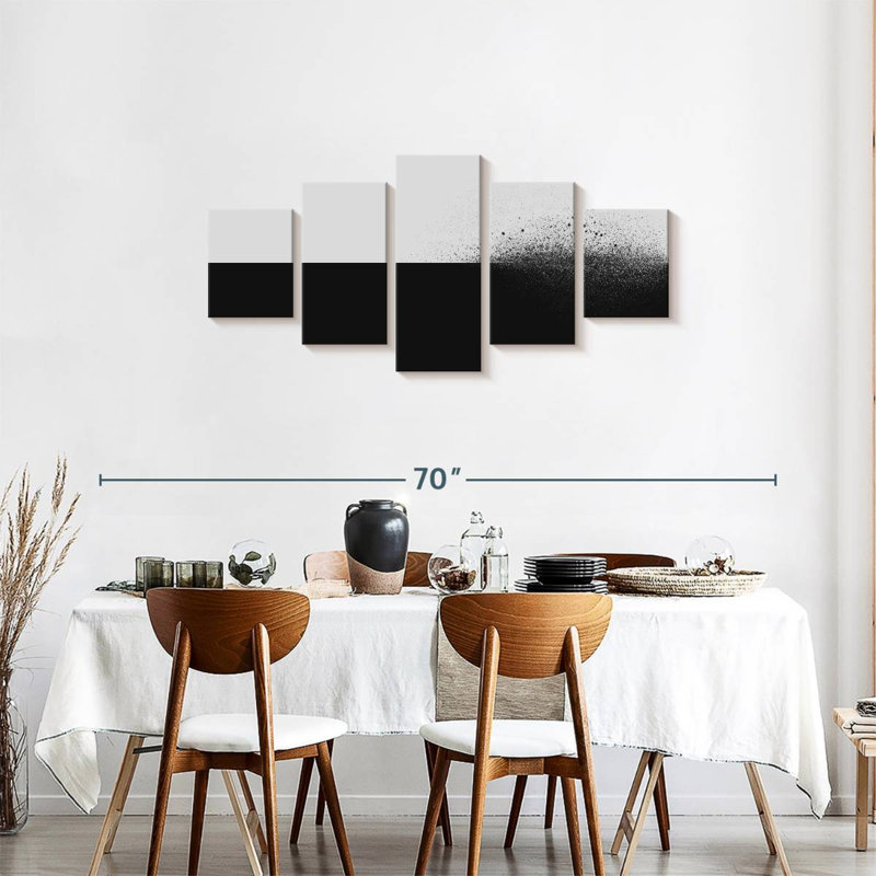 «Detachment On Canvas», ensemble de 5 pièces, H 24 po x l 55 po x P 1,25 po