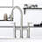 3 Hole Brushed Nickel Kitchen Faucet, Pull Down , 2 Handles, Modern And Classic Faucet For Sink, Handle, Construction