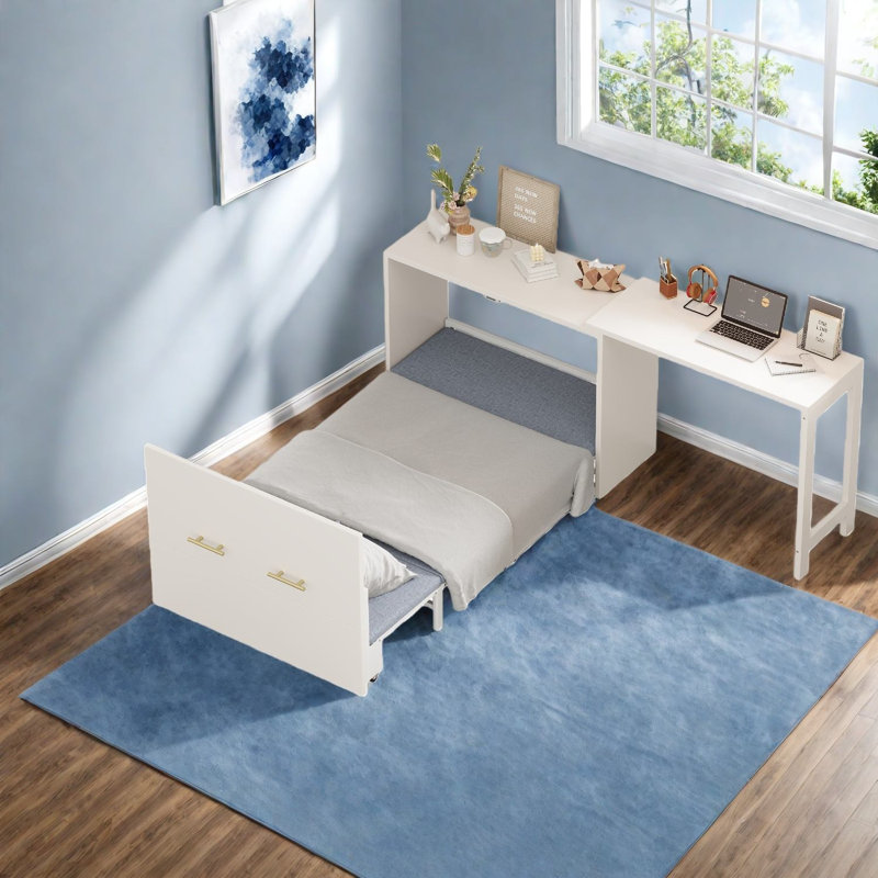 Multifunctional Murphy Beds With Adjustable Desk In Contemporary Mdf For Small Spaces
