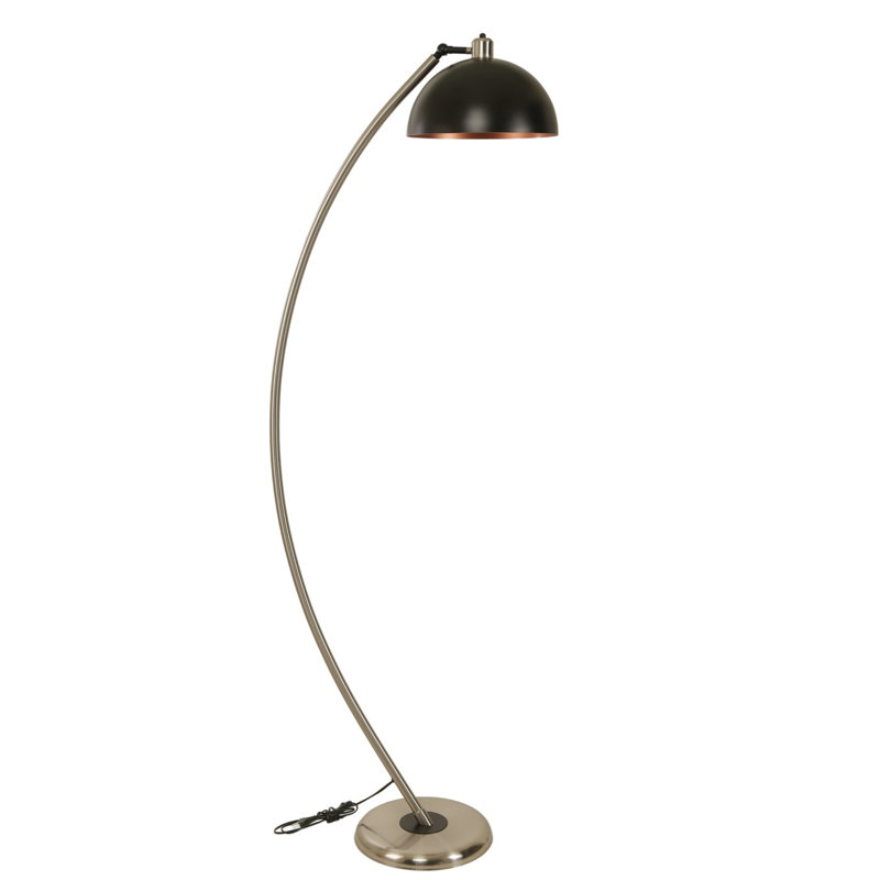 Nalani 170cm Arched Floor Lamp, Chrome