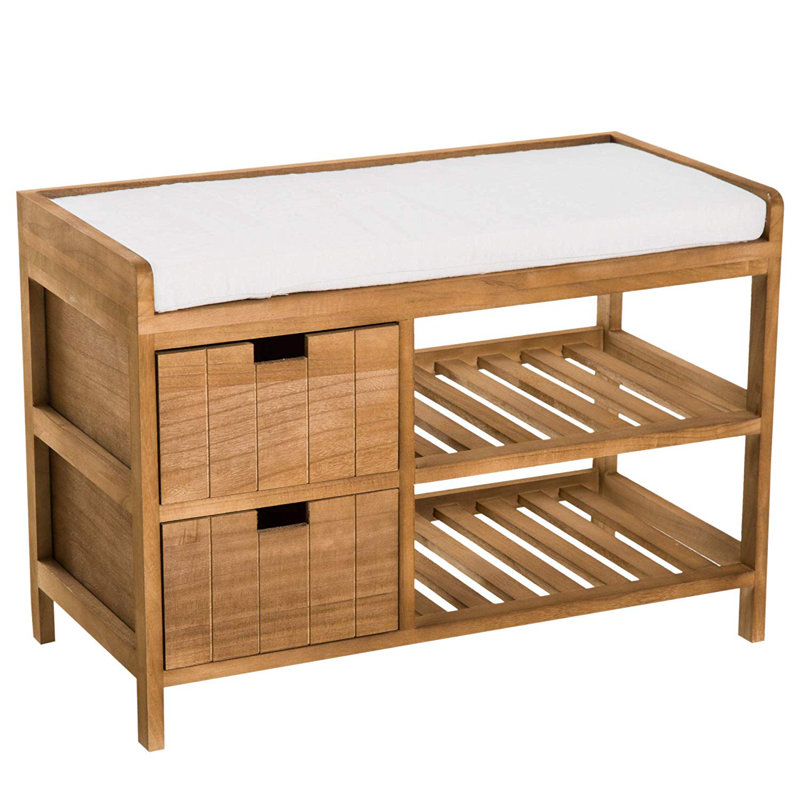 Zeke Upholstered Storage Bench, Brown