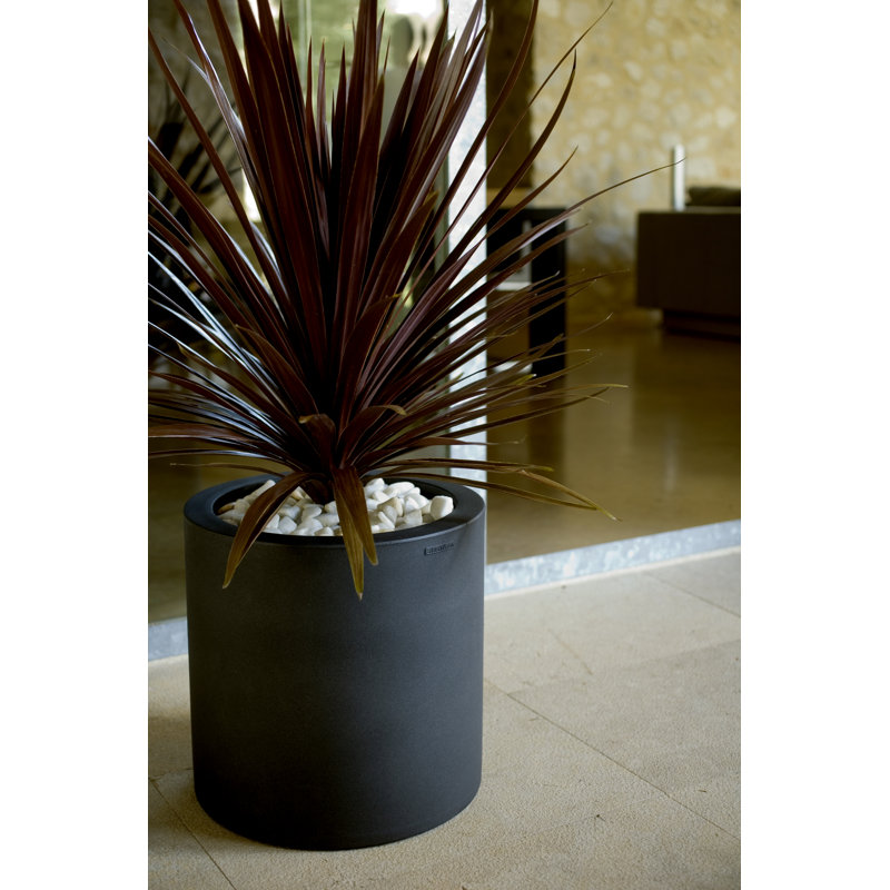 Cilindro Resin Pot Planter, 35.5" H x 23.5" W x 23.5" D, Ecru