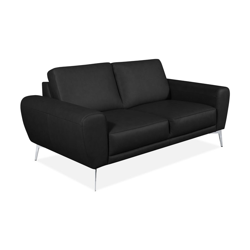 Kilmarnock Genuine Leather 2-seater Sofa, Black