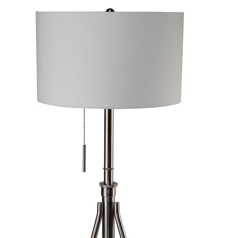 Vintage Look 1pc Floor Lamp, Brushed Chrome