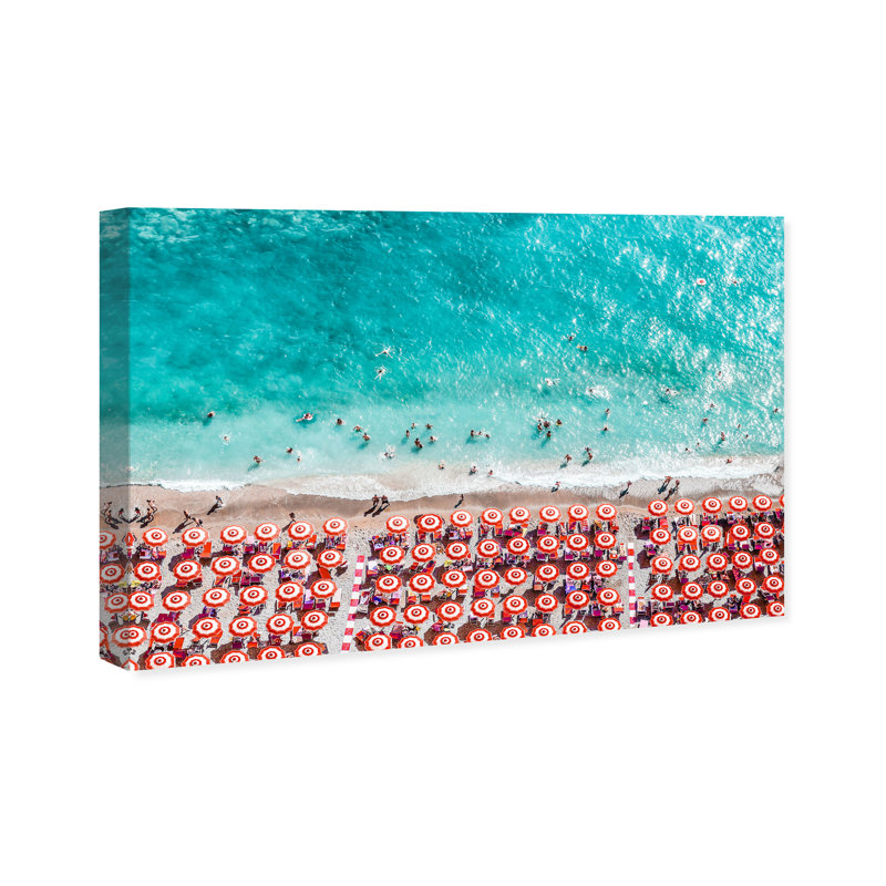 Paradise Beach Umbrellas - impression, H 20 po x l 30 po, Toile tendue, Pas de tapis