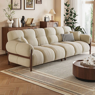 Coussin modulaire beige en polyester