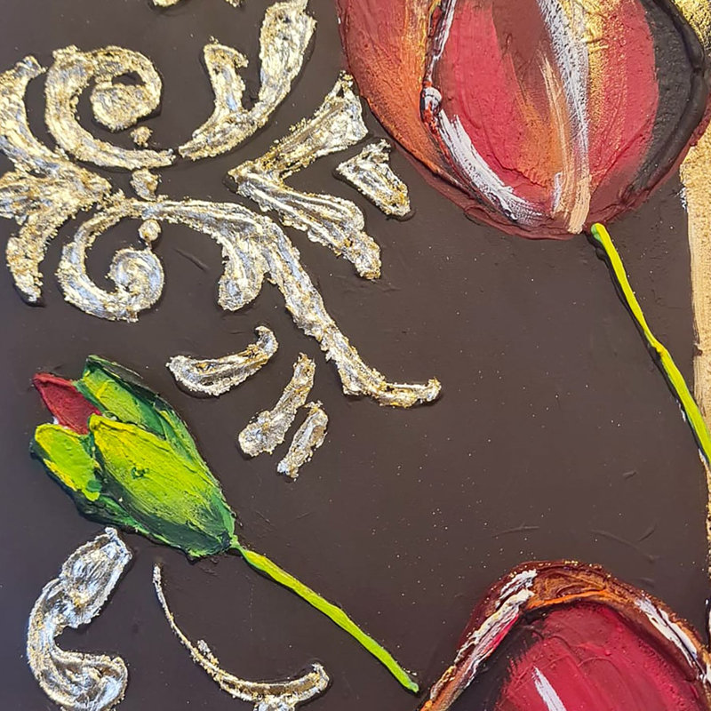Peinture à l'huile décorative, H 27,56 po x l 27,56 po x P 1 po