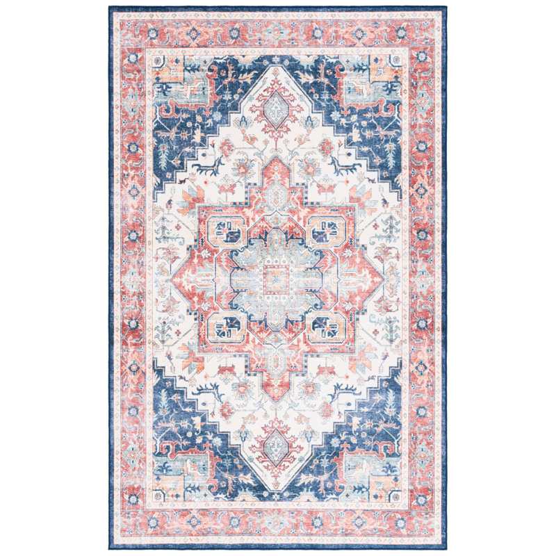 Abigeal Performance Machine Washable Oriental Rug, Rectangle 6' x 9'