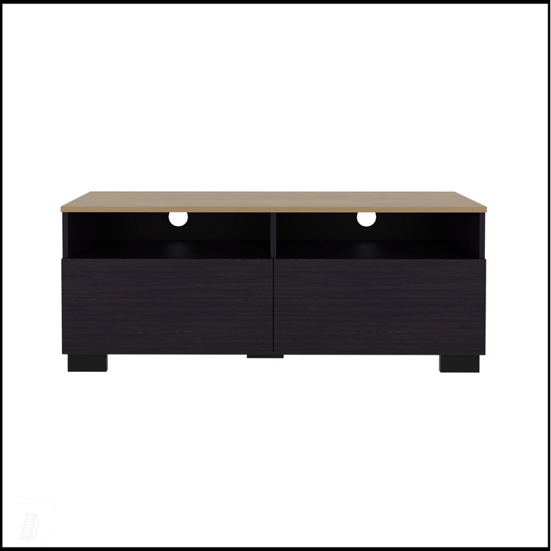 Meuble télé moderne avec tablettes ouvertes et console compacte à profil minimaliste Colman pour le salon ou la chambre à coucher