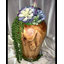 Conception succulente sur vase en bois indonésien | Plantes succulentes artificielles uniques