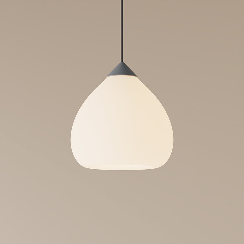 Gulp Pendant Light, 14.6" H x 9.45" W x 9.84" D, Black, Blossompink