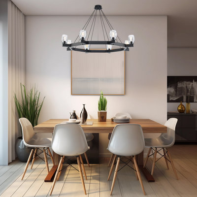 Lustre de salle à manger à roue variable à 8 lumières Jamael