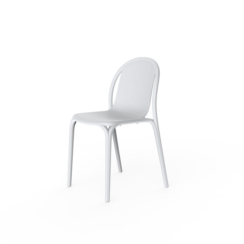 Brooklyn Stacking Patio Dining Side Chair, White