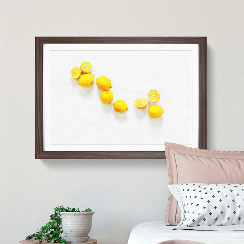 Lemon Fruit - Picture Frame Graphic Art Print, Walnut Framed, 62cm H x 87cm W x 2cm D