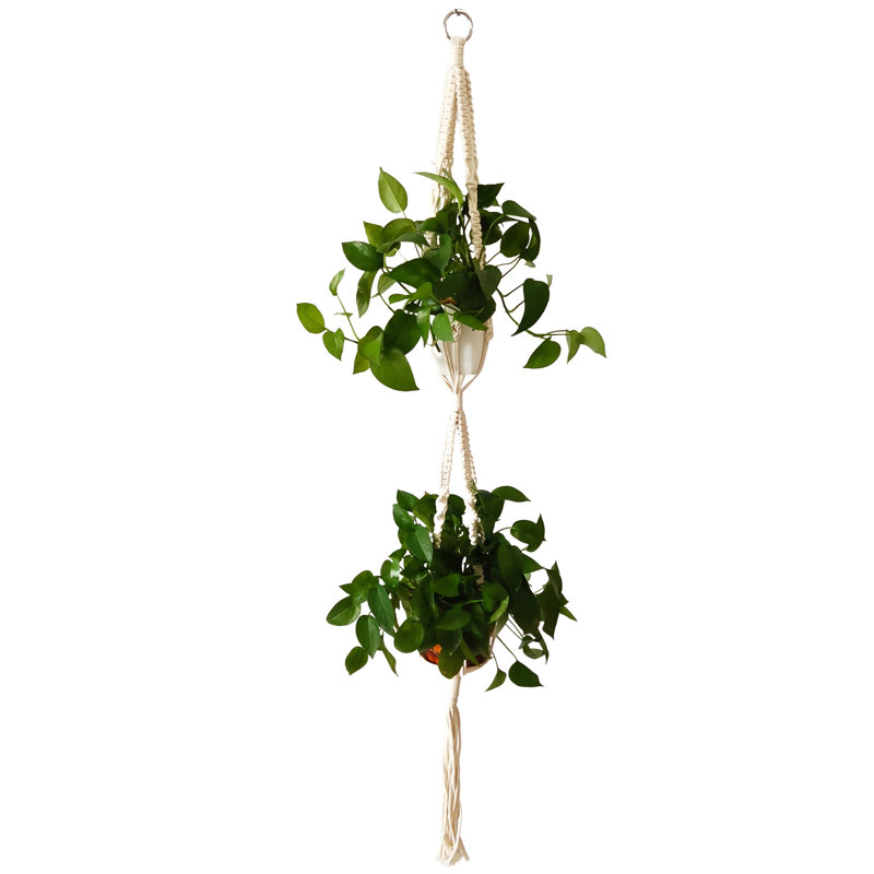 Cintre à 2 niveaux Macrame, H 55 po x l 6 po x P 6 po