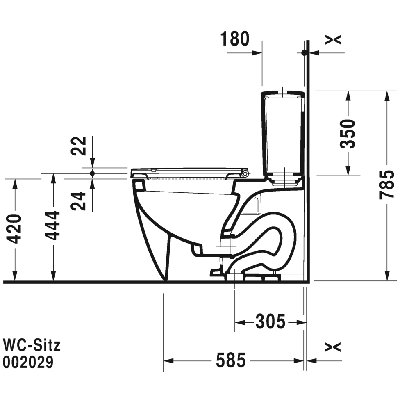 Me by Starck 1.32 GPF Elongated Two-Piece Toilet with Glazed Surface (Seat Not Included)