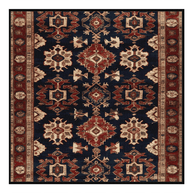 Tapis brun lavable à la machine, Carré 7 pi
