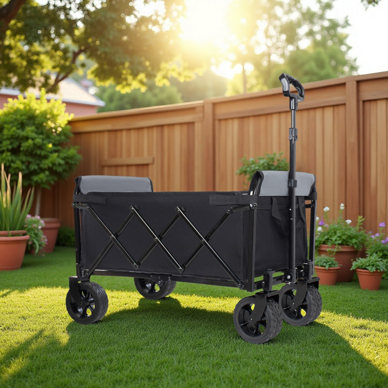 Chariot à roulettes convertible tout-en-un de 5 po x 2 po avec ouverture complète et laisse pour chien, siège polyvalent et rangement polyvalent