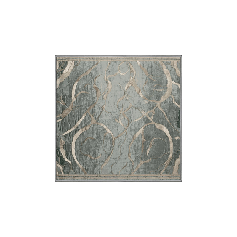 Tapis brun lavable à la machine, Carré 5 pi