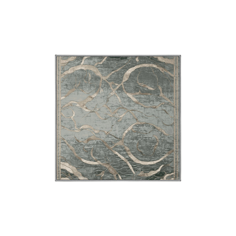 Tapis brun soyeux et moelleux, Carré 6 pi