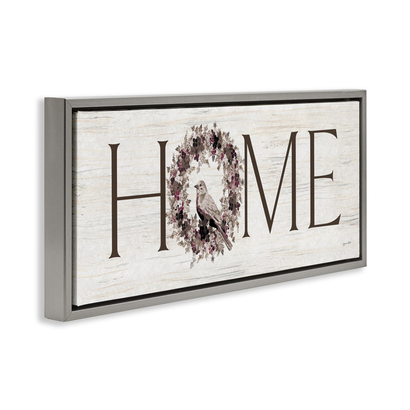 Cadre flottant Home Home, Cadre flottant gris lustré, H 11 po x l 25 po