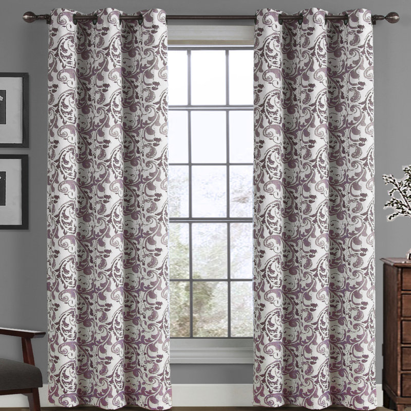 Culbertson Semi Sheer Curtain Single Panel, Dusty Lilac