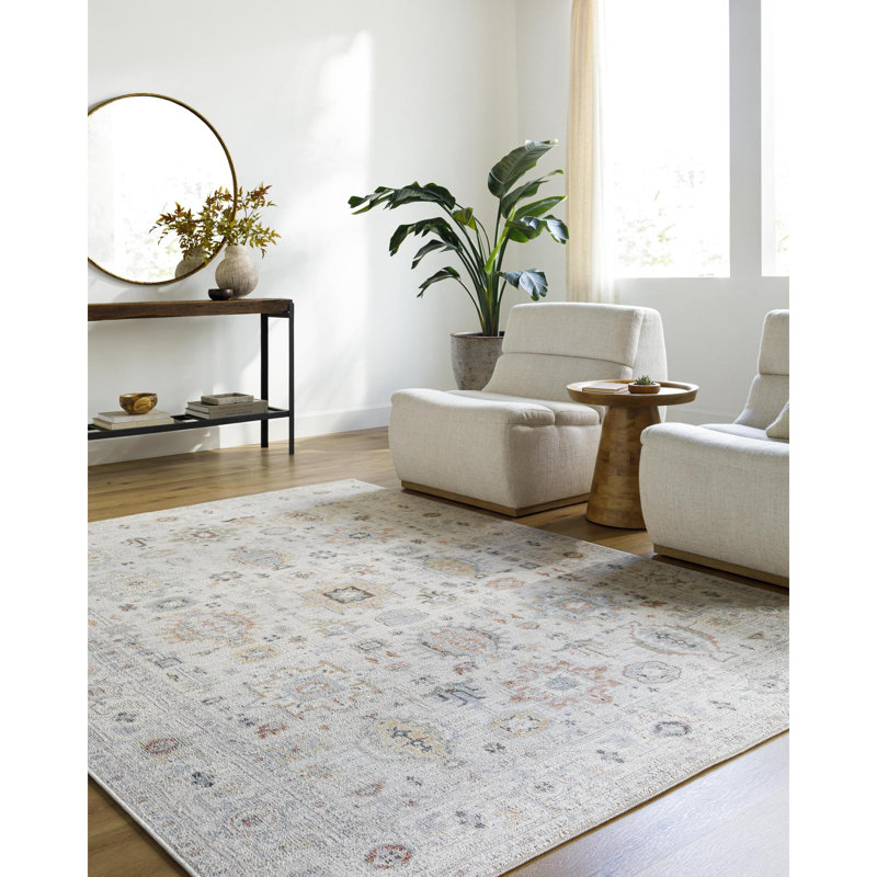 Our PNW Home x Livabliss Vintage Traditional Oriental Boho Ivory Rust Area Rug, Rectangle 9'11" x 14'