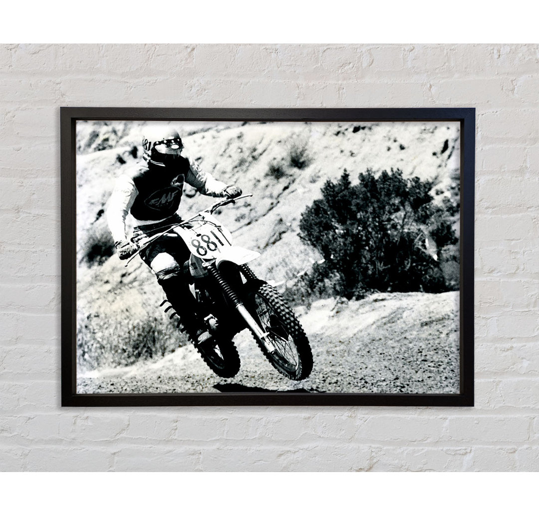 Motorcross Retro Race - Einzelbildrahmen Kunstdrucke auf Leinwand