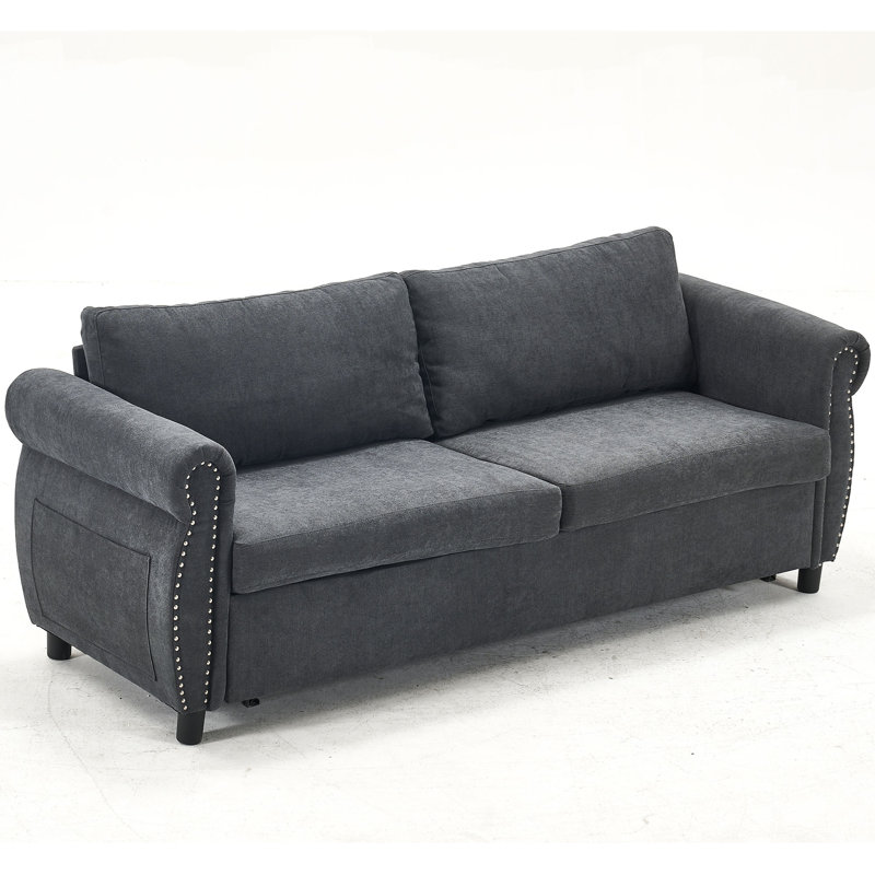Canapé-lit 80,7 po 2-en-1 avec grand matelas (63 po * 70,9 * 3,3 po), pour les espaces de salon Chambre à coucher