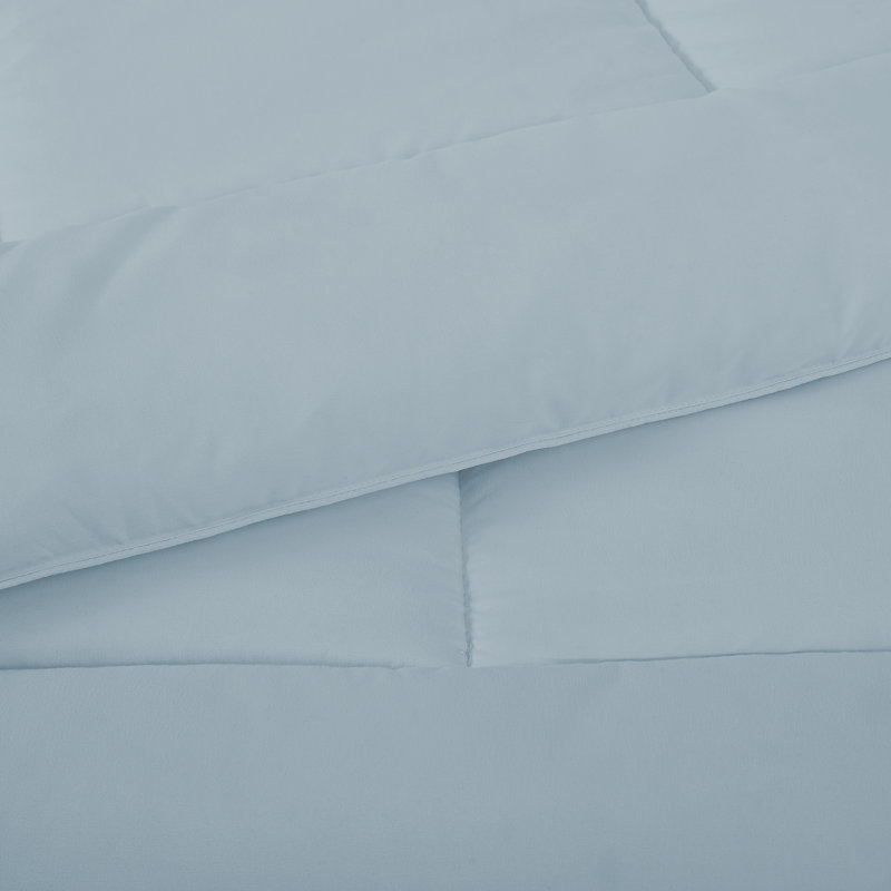 Ensemble de literie pour grand lit simple 7 pièces Campus Ready Dorm, édredon, oreillers et draps, Bleu brumeux