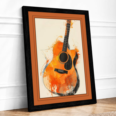 Guitar in Watercolour Modern - Framed Print
