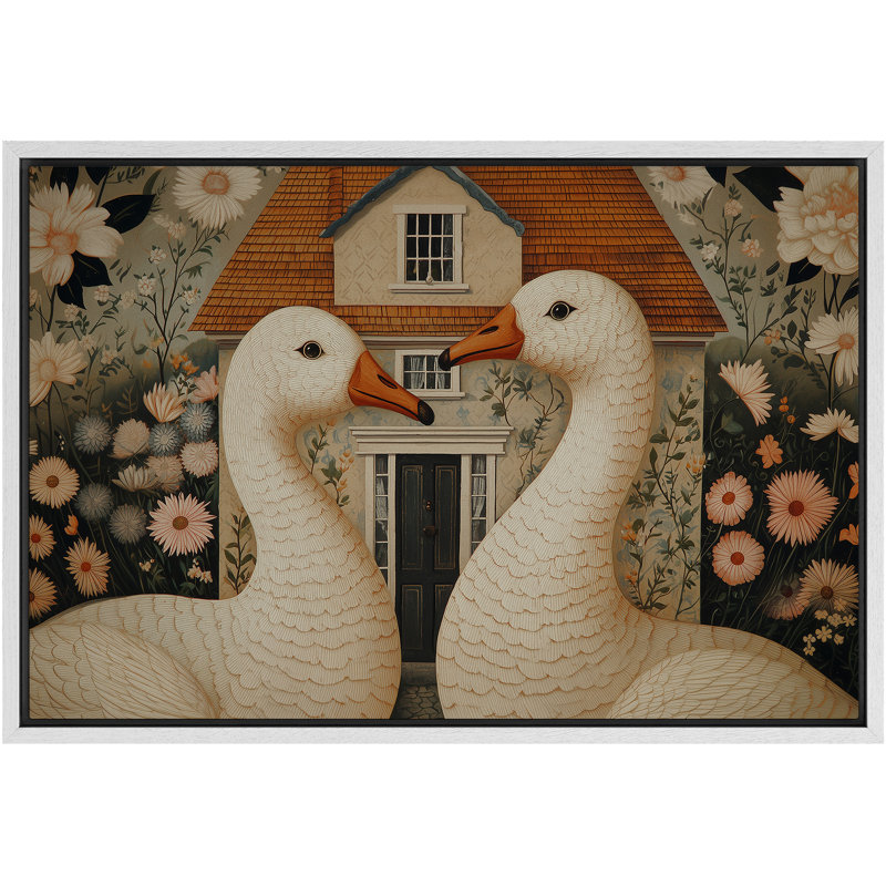 «Storybook Swan Cottage Garden», photos de chambre de ferme, impression sur toile encadrée, H 16 po x l 24 po x P 1,5 po