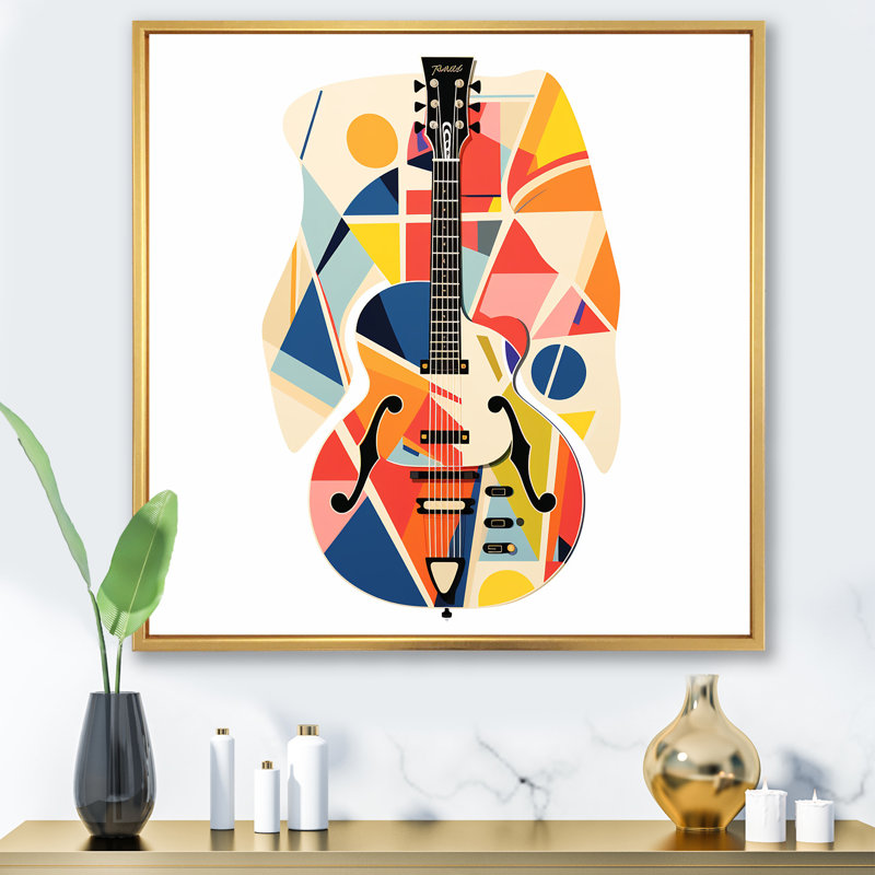 Funky Guite Muse - fruits, art mural, Cadre flottant doré, H 16 po x l 16 po x P 1 po