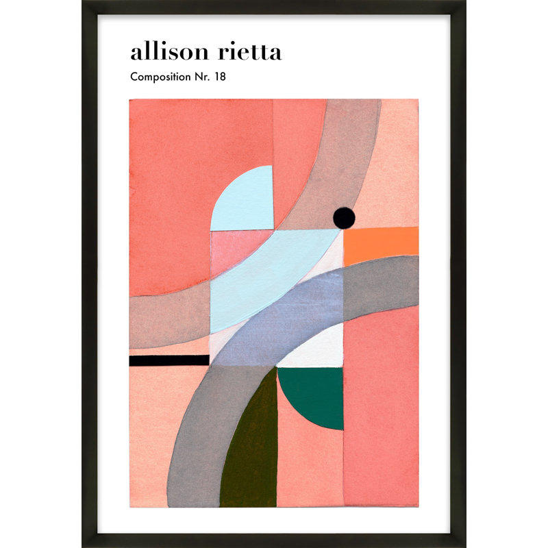 Composition Nr. 18 Print by Allison Rietta, Black Framed, 20" H x 14" W x 1.25" D