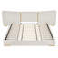 Structure de lit tapissier moderne très grand avec accents en métal galvanisé intégrés, tête de lit arquée extra-large-1826809025