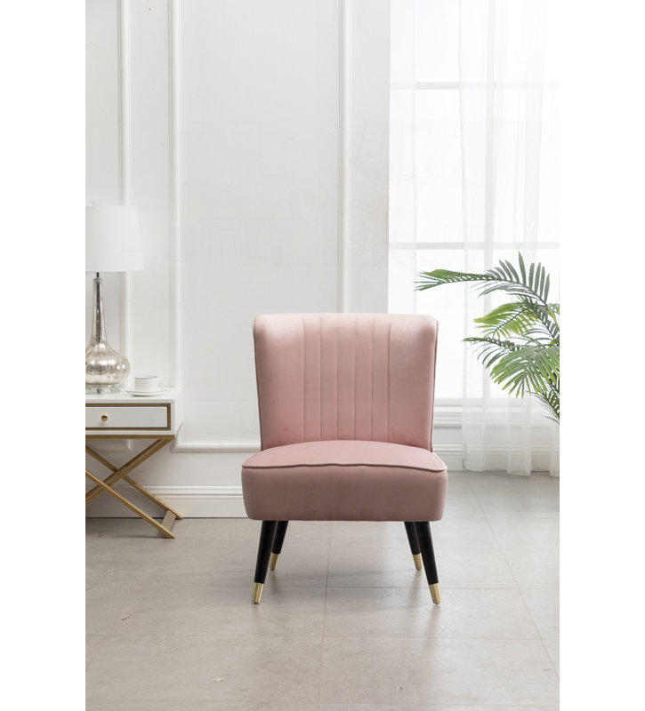 Fauteuil d'appoint en velours, Rose