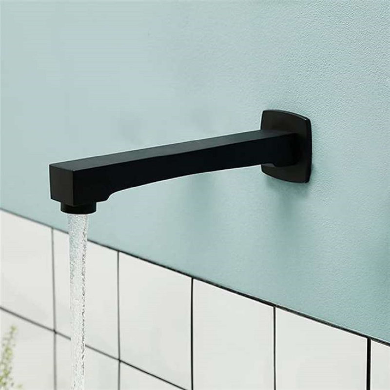 Matte Black Wall-Mount Commercial Touchless Bathroom Faucet – Infrared Sensor Technology